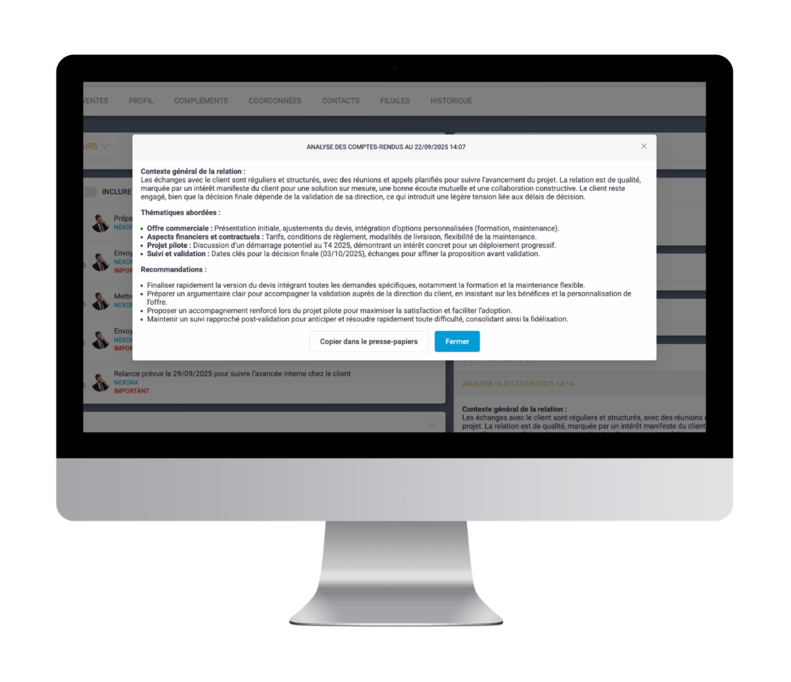 Synthèse de comptes rendus par l'IA