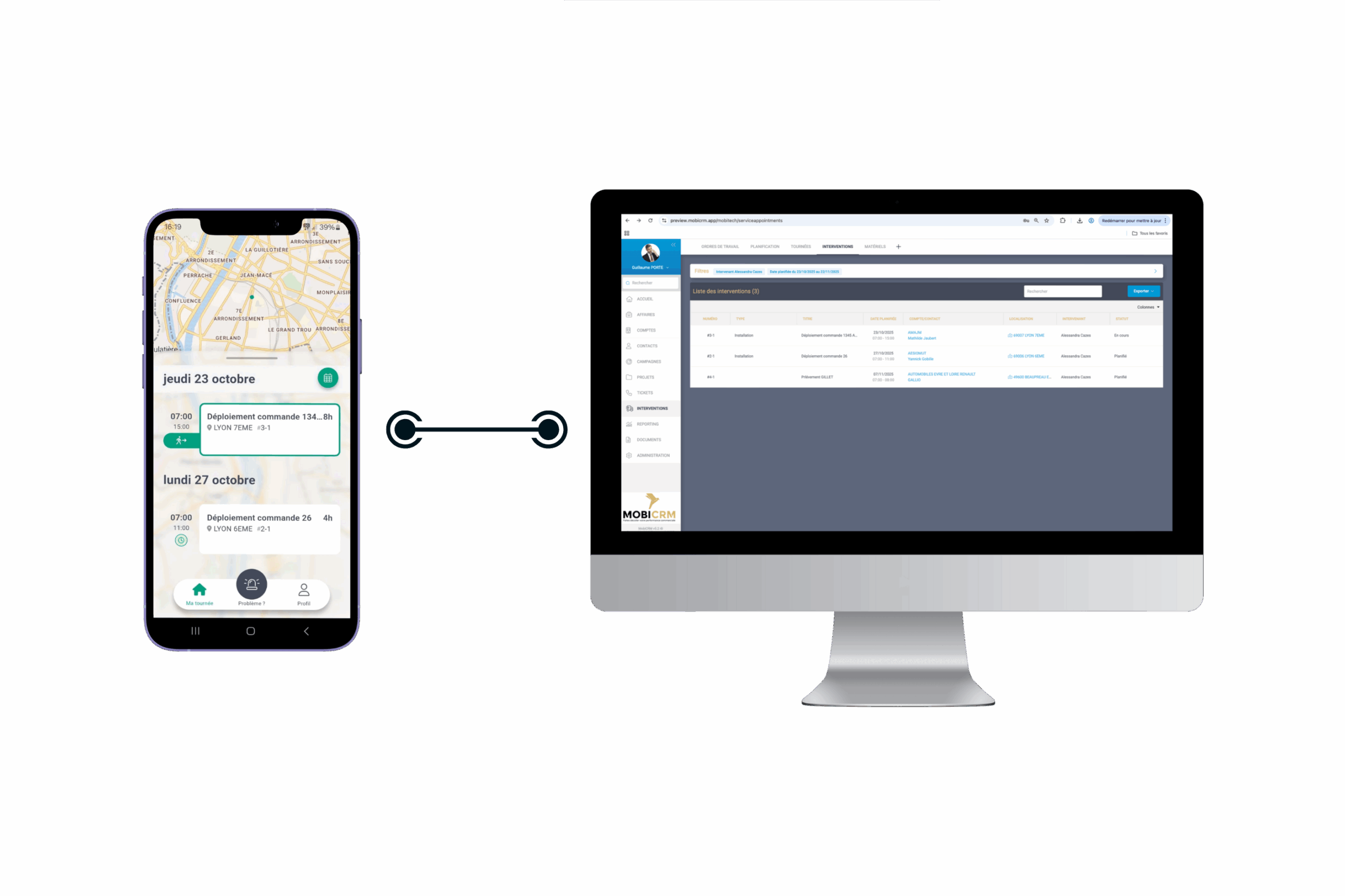 Illustration intégration MobiCRM et MobiTech