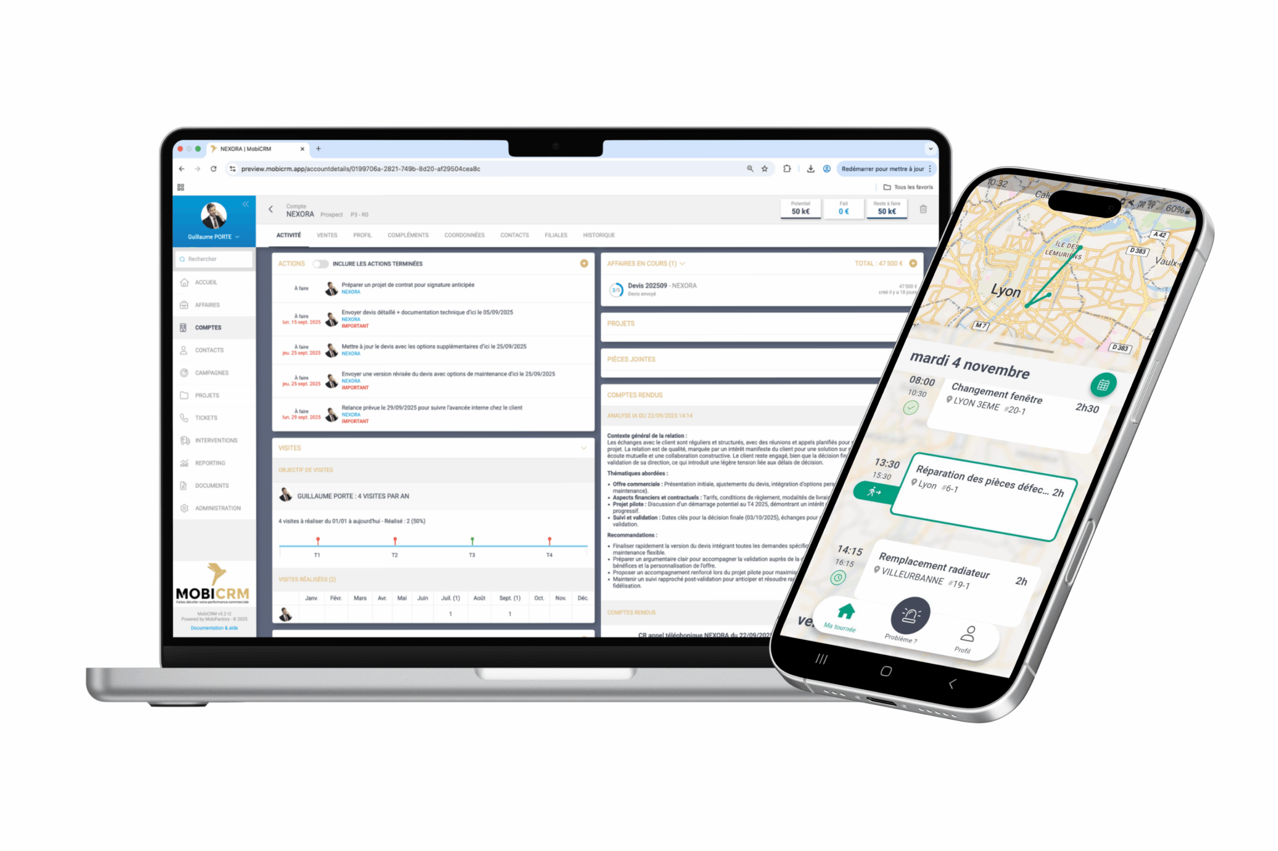 Illustration du logiciel de gestion d'intervention MobiTech
